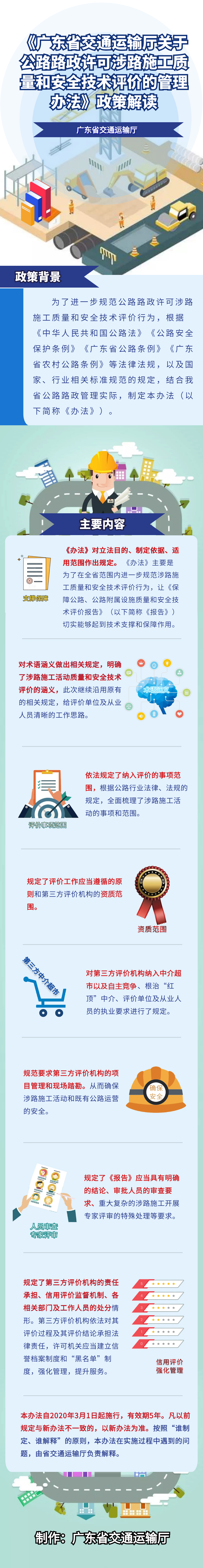 一图读懂《广东省交通运输厅关于公路路政许可涉路施工质量和安全技术评价的管理办法》政策解读.png