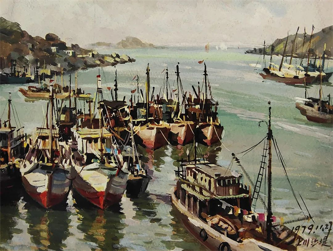 《上川沙堤港》 39x54cm  1979年.jpg