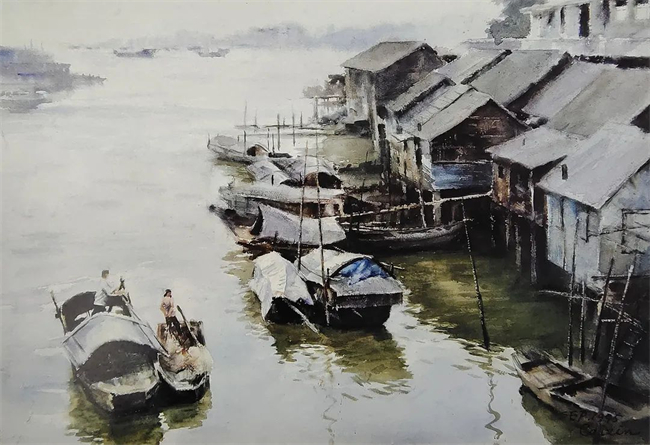 《谭江河畔》 54x79cm  1995年.jpg