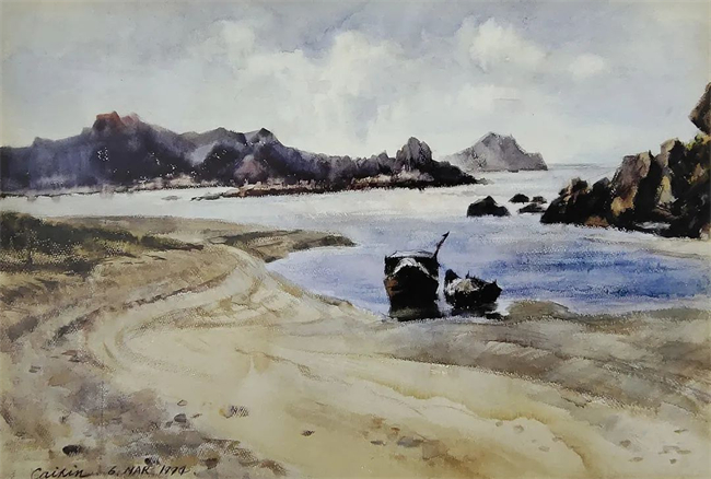 《尾阁海湾》 54x79cm  1994年.jpg