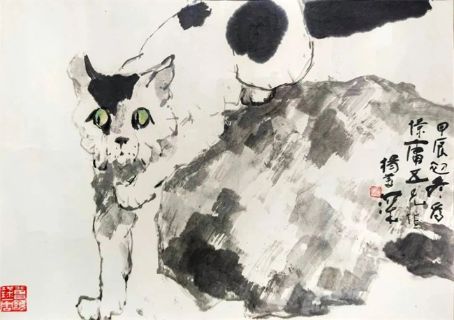 《猫》38.5x54cm 1964年.jpg