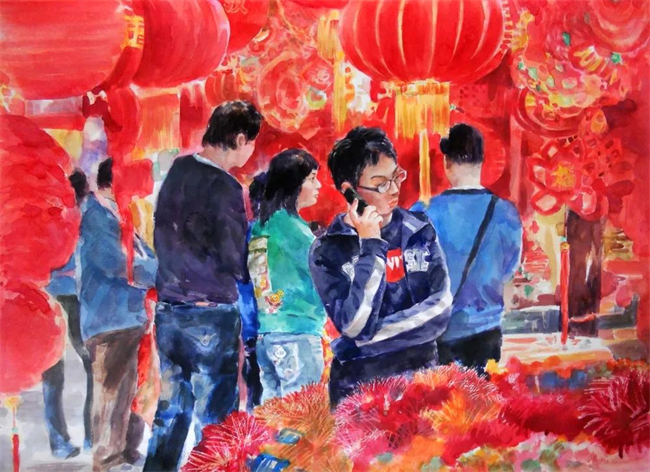 杨宇远  《幸福年》  水彩画.jpg